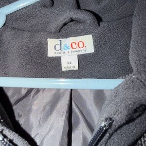 Denim&Co Gray Jacket- Fleece Toggle Coat